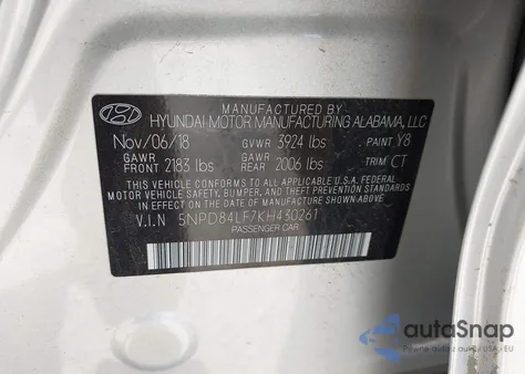 2019 Hyundai Elantra Sel из США, поврежденный, VIN 5NPD84LF7KH430261